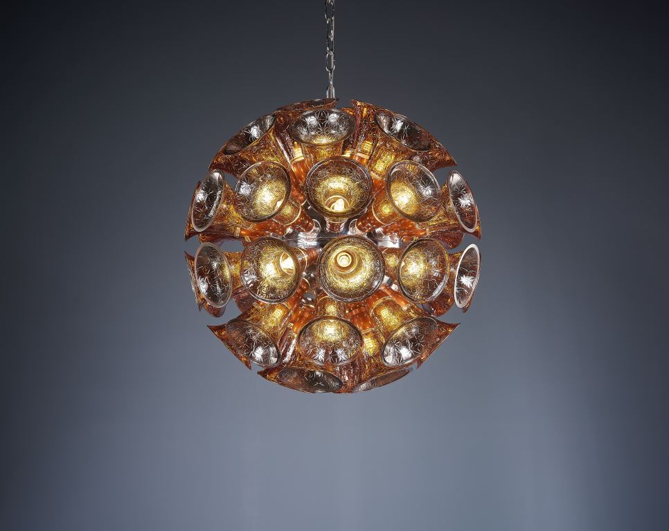 Golden Glow: Hanging Ceiling Lamp