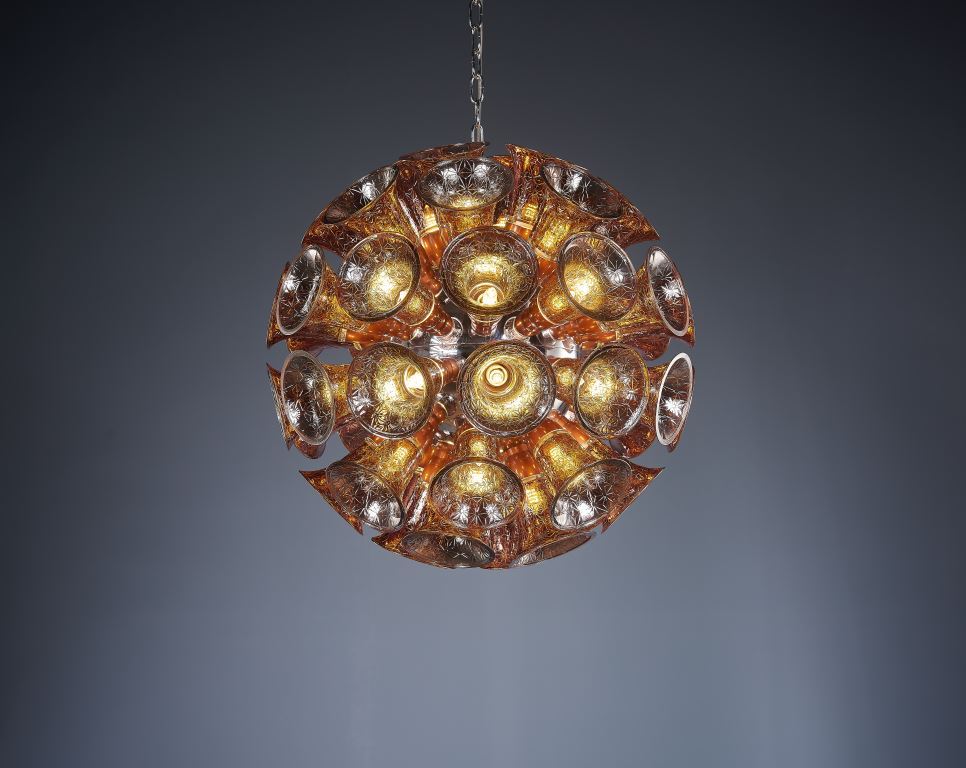 Golden Glow: Hanging Ceiling Lamp